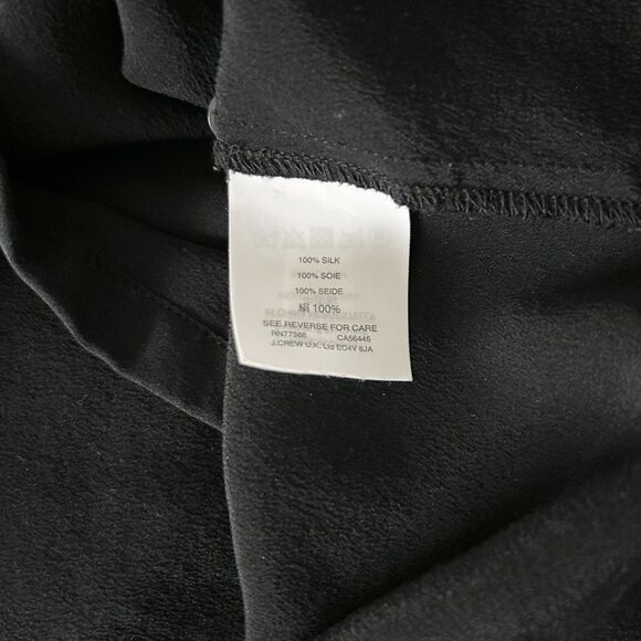 J.Crew Short Sleeve 100% Silk Button Down Blouse in Black Size PXS - Picture 4 of 4